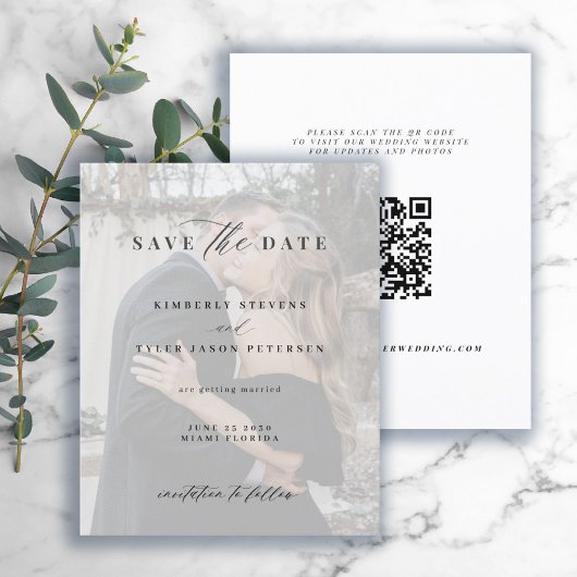 Papier Budget moderne QR CODE photo mariage enregistrer l