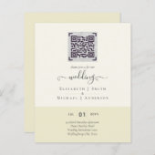 Papier BUDGET Moderne QR Scanning Code Mariage Invite (Devant / Derrière)
