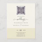 Papier BUDGET Moderne QR Scanning Code Mariage Invite (Devant)