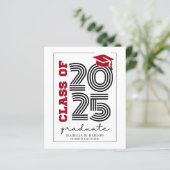 Papier Budget Moderne Rétro Rouge Noir Grad Annouement (Debout devant)