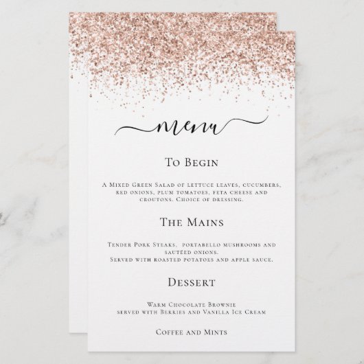 Papier Budget Moderne Rose Gold Parties scintillant Maria (Devant / Derrière)