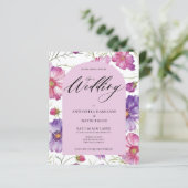Papier Budget moderne rose violet Floral Mariage de code (Debout devant)