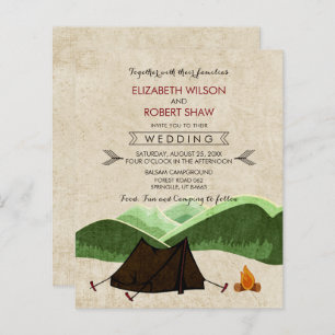 Papier Budget Moderne Rustique Camping Mariages Invitatio