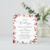 Papier Budget Moderne Rustique Faire-part de mariage rose (Debout devant)