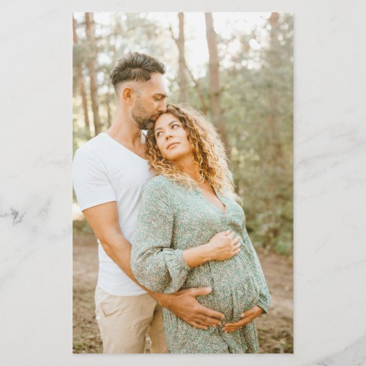 Papier Budget Moderne Sage Vert Baby shower Photo Invitat (Dos)