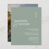 Papier Budget Moderne Sage Vert Monogramme Mariage photo (Devant / Derrière)