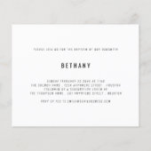 Papier Budget Moderne Script 2 Photos Baptême Invitation (Dos)