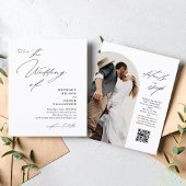 Papier BUDGET Moderne Script Arch Photo Code QR Mariage