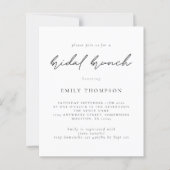 Papier Budget Moderne Script Bridal Brunch Invitation dou (Devant)