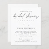 Papier Budget Moderne Script Bridal Douche Invitation (Devant / Derrière)