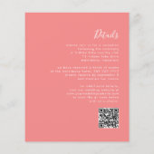 Papier Budget Moderne Script Coral QR Code Mariage Invita (Dos)