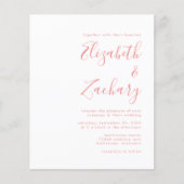 Papier Budget Moderne Script Coral QR Code Mariage Invita (Devant)