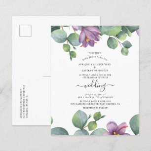 Papier Budget Moderne Script Eucalyptus Aquarelle Invitat