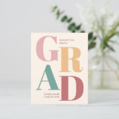 Papier BUDGET Moderne Script Faire-part de graduation pho (Debout devant)