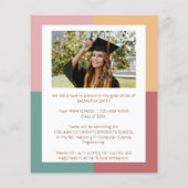 Papier BUDGET Moderne Script Faire-part de graduation pho (Dos)