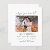 Papier Budget Moderne Script Fiançailles photo Faire-part (Devant / Derrière)