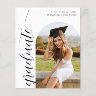 Papier Budget Moderne Script Graduate Photo Faire-part