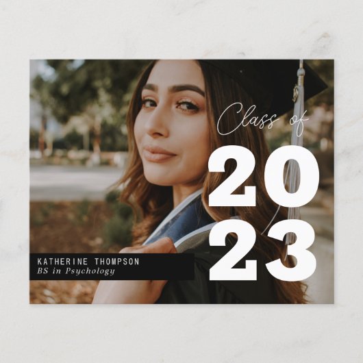 Papier Budget Moderne Script Graduation Année (Devant)