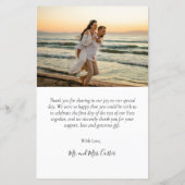 Papier Budget Moderne Script Mariage Merci photo (Dos)