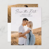 Papier Budget Moderne Script Photo Mariage Enregistrer La (Devant / Derrière)