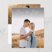 Papier Budget Moderne Script Photo Mariage Enregistrer La (Devant / Derrière)