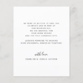 Papier Budget moderne script photo mariage merci (Dos)