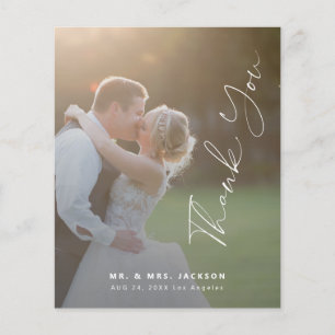 Papier Budget moderne script photo mariage merci