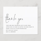 Papier Budget Moderne Script Photo Mariage Merci (Devant)