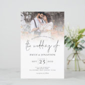 Papier Budget Moderne Script Photo Overlay Mariage Invita (Debout devant)