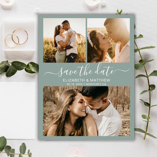 Papier Budget Moderne Script Photo Vert Enregistrer la da