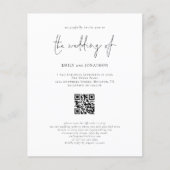 Papier Budget Moderne Script QR Code Faire-part de mariag (Devant)