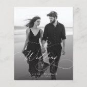 Papier Budget Moderne Script Sunset Photo Wedding Invite (Devant)