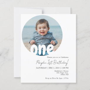 Papier BUDGET Moderne Simple Bébé Rond Photo Anniversaire