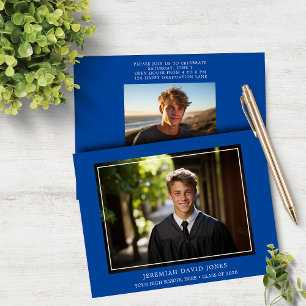 Papier Budget Moderne Simple Photo Graduation Invitation