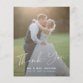 Papier Budget moderne simple photo mariage merci (Devant)