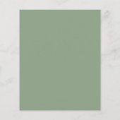 Papier Budget moderne Simple Sage Vert Faire-part de mari (Dos)