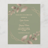 Papier Budget Moderne Simple sauge botanique vert or (Devant)