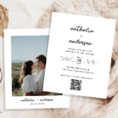 Papier BUDGET Moderne Simple Script Photo Code QR Mariage