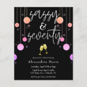 Papier Budget Moderne Sparkle Sassy & 70 Anniversaire (Devant)