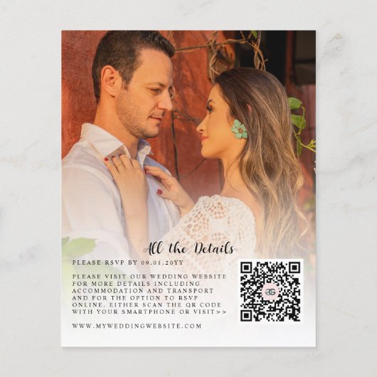 Papier Budget Moderne Style 2 Faire-part de mariage photo (Dos)