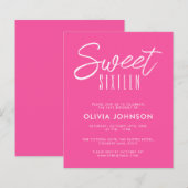 Papier BUDGET Moderne Sweet sixteen rose chaud 16e annive (Devant / Derrière)