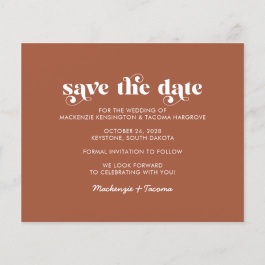 Papier Budget moderne tendance photo Enregistrer la date (Dos)