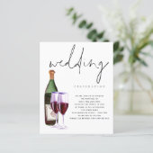 Papier Budget Moderne Vin Bouteille Verres Mariage Invita (Debout devant)