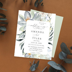 Papier Budget Monnaie verte et blanc Mariage floral - Mon