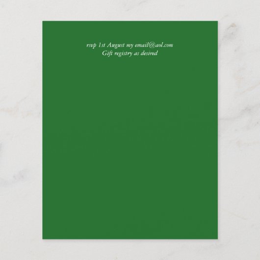 Papier BUDGET Monochromatique Ferme verte Mariage Invitat (Dos)