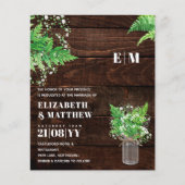 Papier BUDGET Monochromatique Ferme verte Mariage Invitat (Devant)