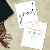 Papier Budget Monochrome Script Graduate Faire-part