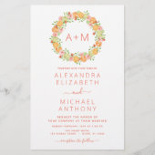 Papier Budget Monogram Blush Pink Citrus Floral Mariage (Devant)