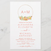 Papier Budget Monogram Blush Pink Citrus Floral Mariage (Devant)
