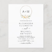 Papier Budget Monogram Daisy Sage Green Floral Mariage (Devant)